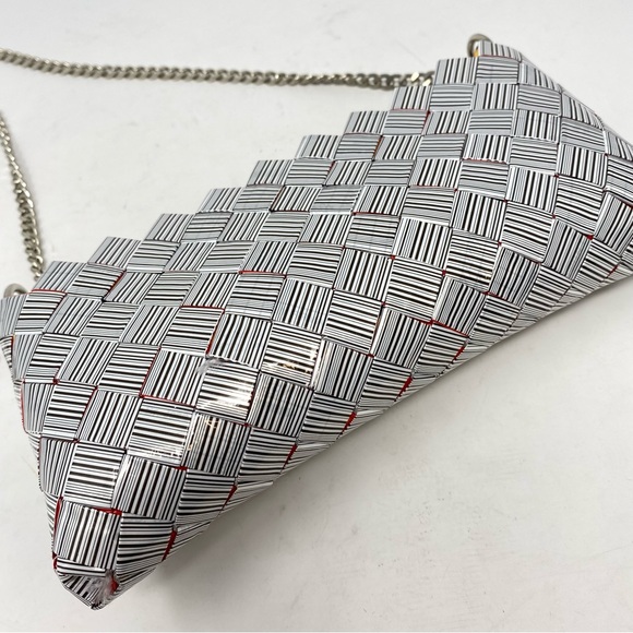 None Handbags - Candy Wrapper Purse with Chain Barcode Red Black White